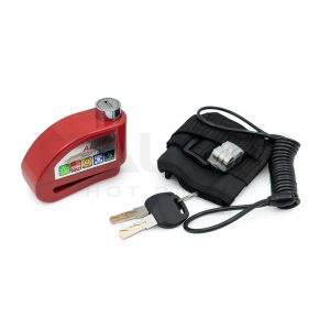 CANDADO DE DISCO CON ALARMA ROJO - RAUDO